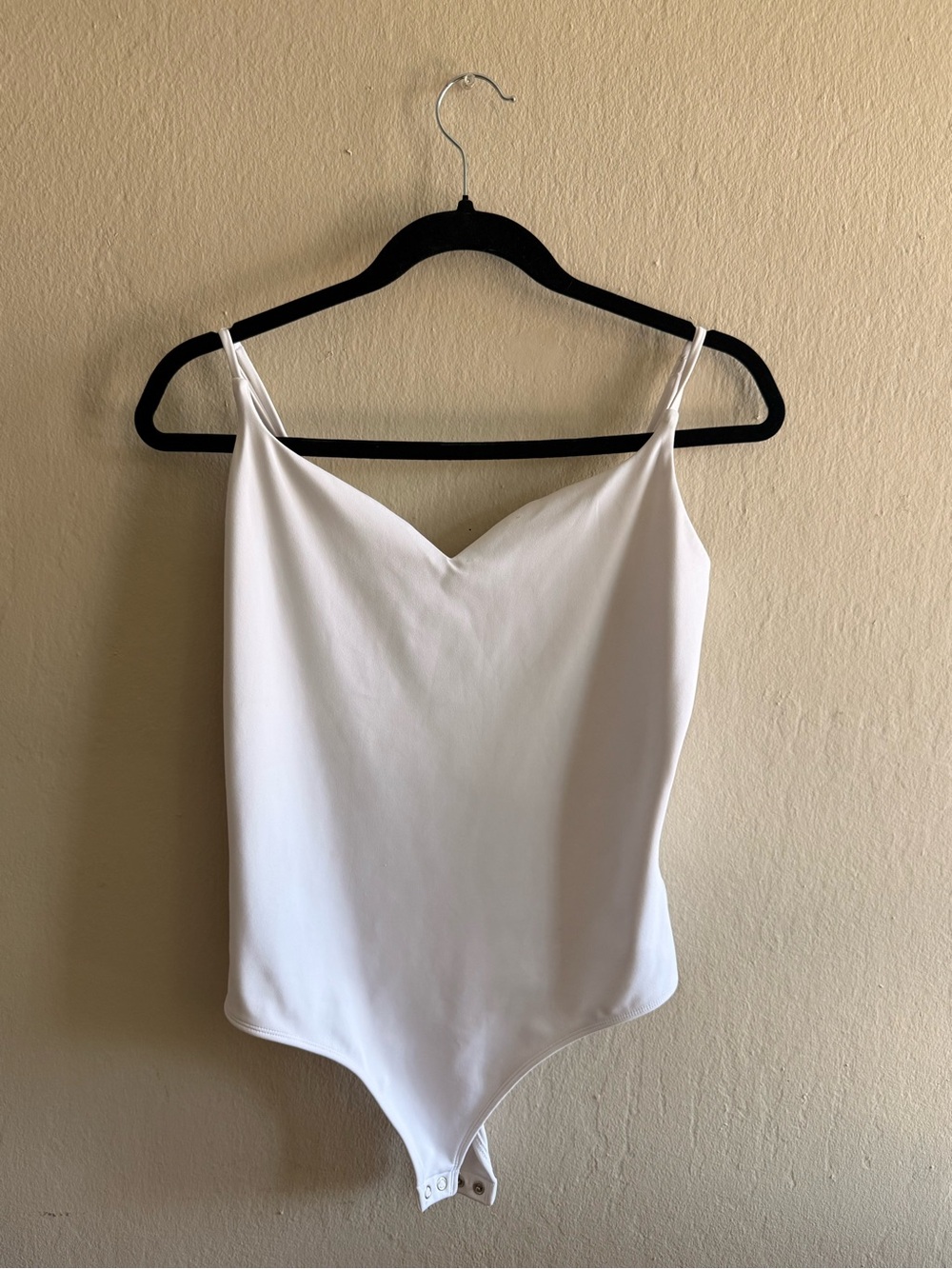Express White Sweetheart Neckline Spaghetti Strap Bodysuit
